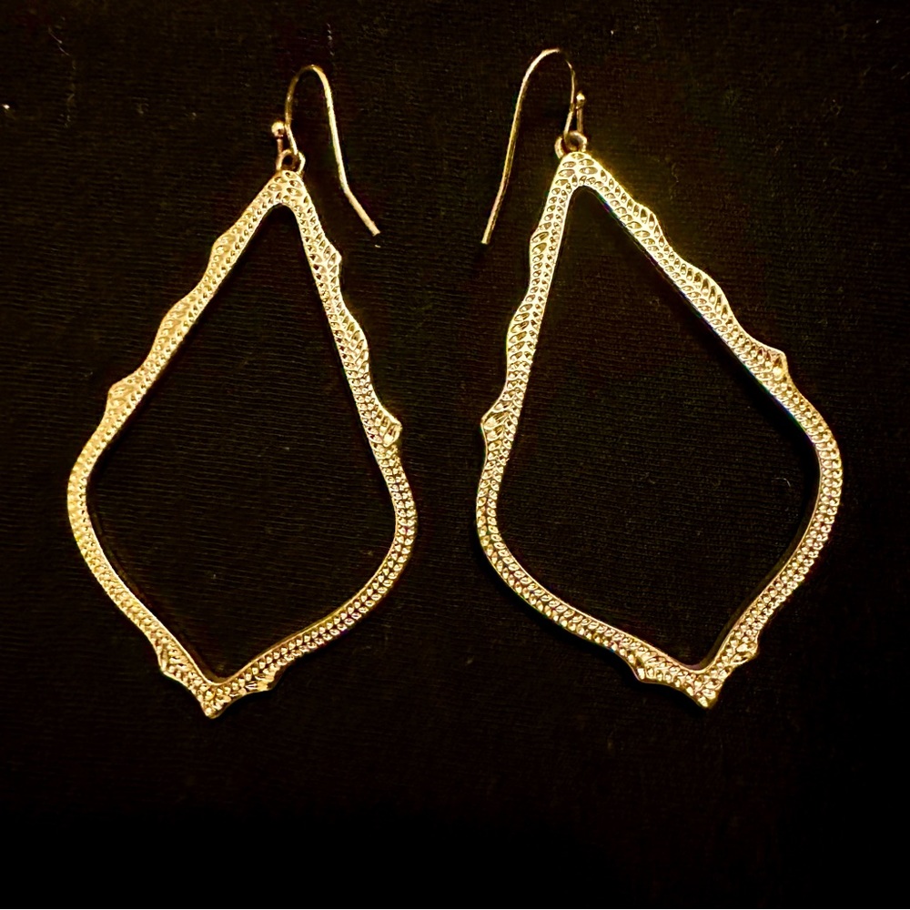 Kendra Scott gold tone large drop earrings